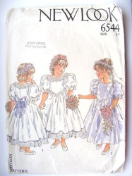 6544 GIRLS FORMAL FUSSY SS BK BOW DRESS PATTERN 2-7